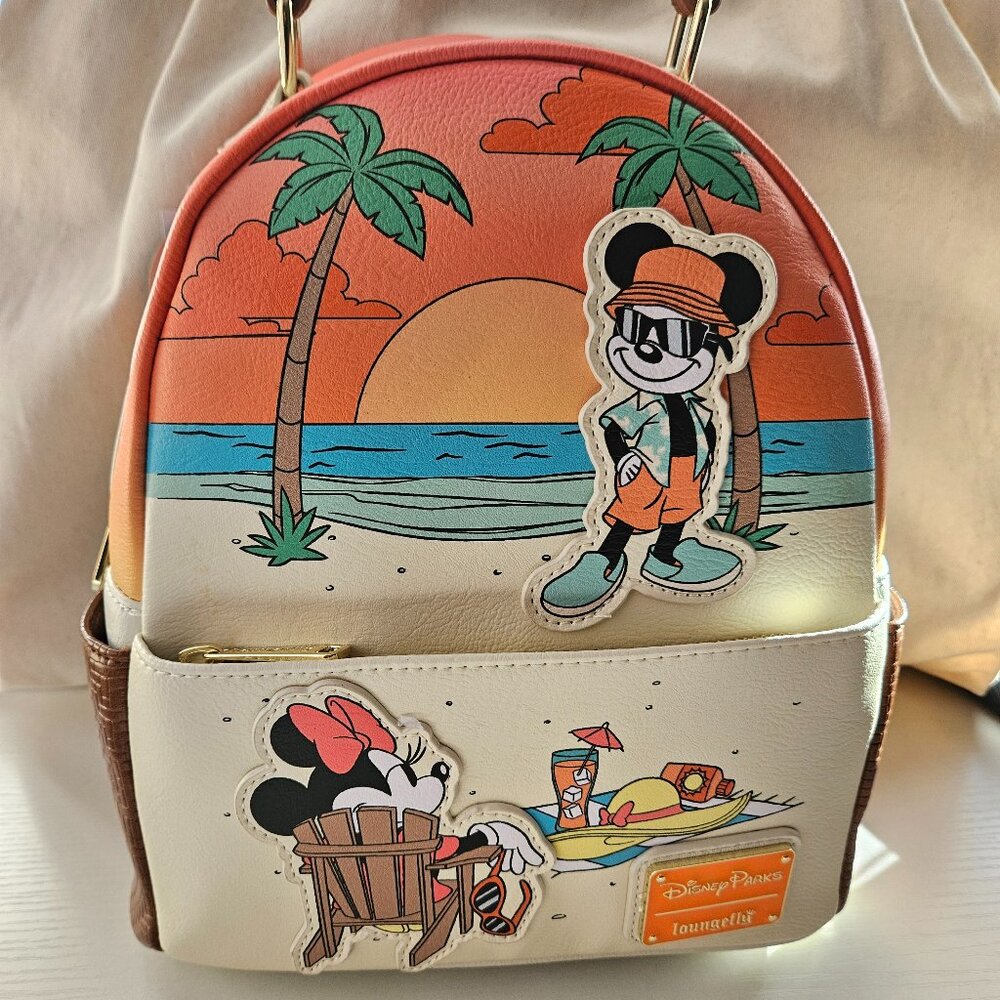 Loungefly Mickey & Minnie Beach Mini Backpack